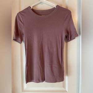 Purple Mauve Ribbed Tee